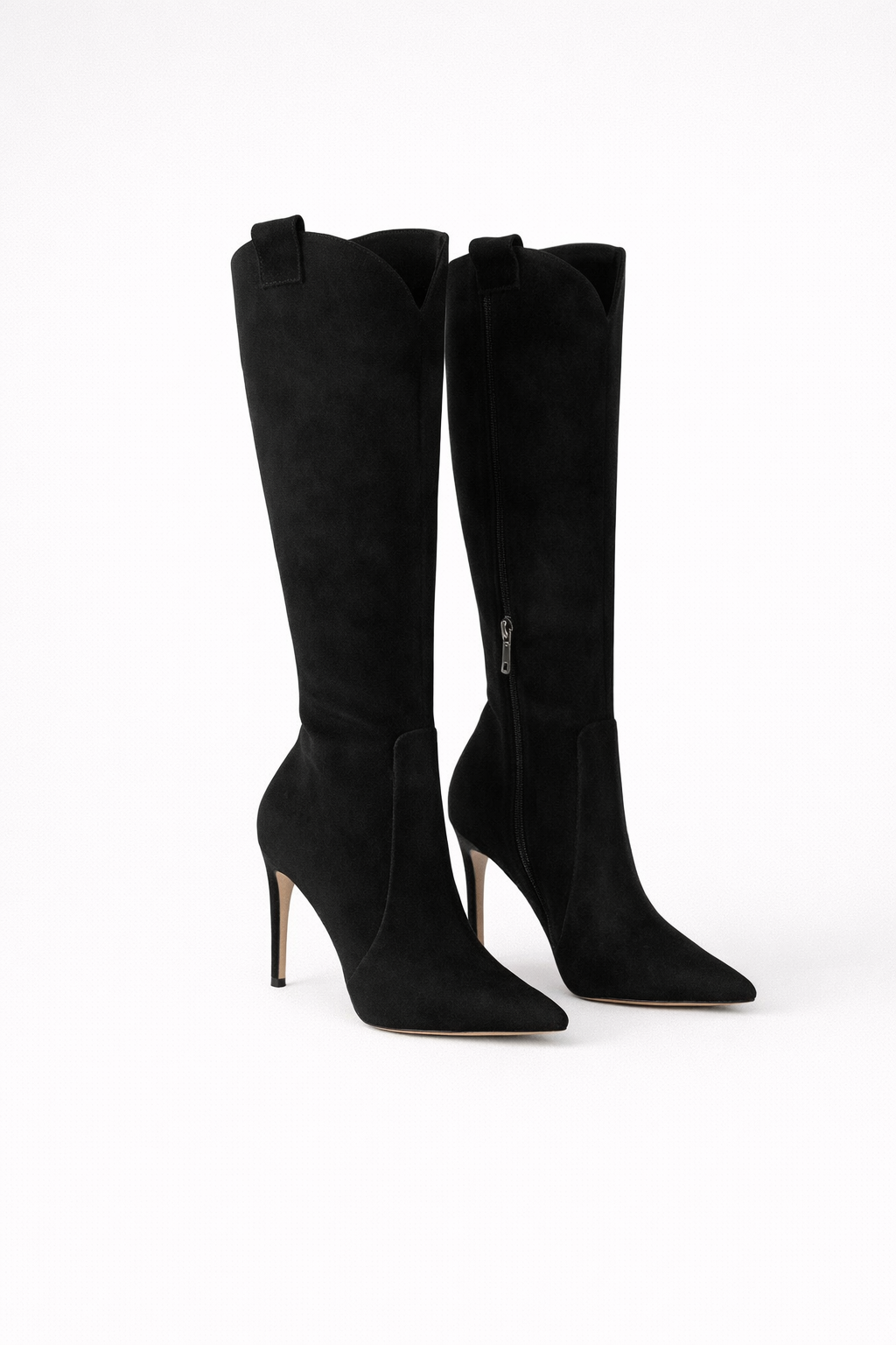 Natasia | Long Women's Boots, Knee-High Heel Boots with Full-Length Zip