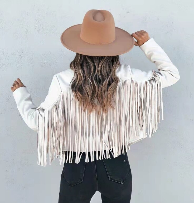 Women's Suede Moto Jacket, Fringe Western Fall Jacket