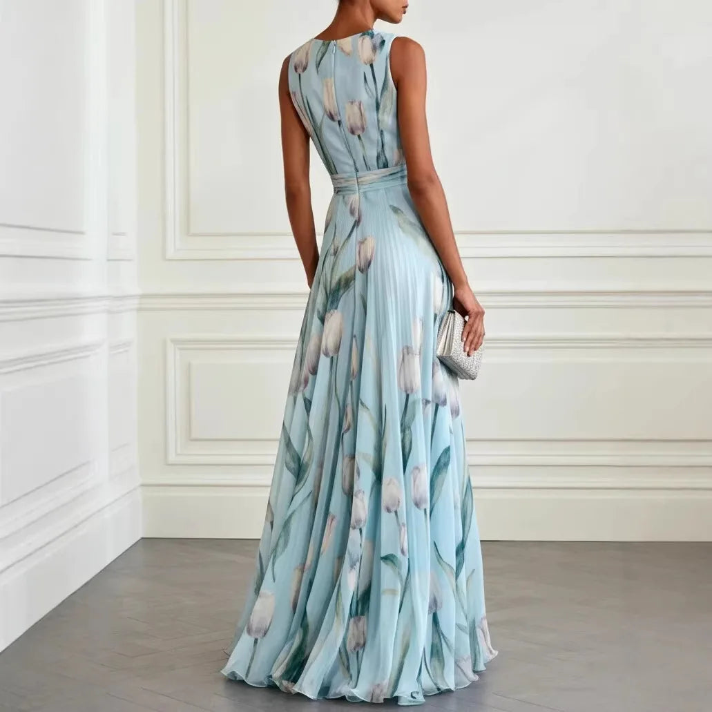 Floral V-Neck Maxi Dress for Women