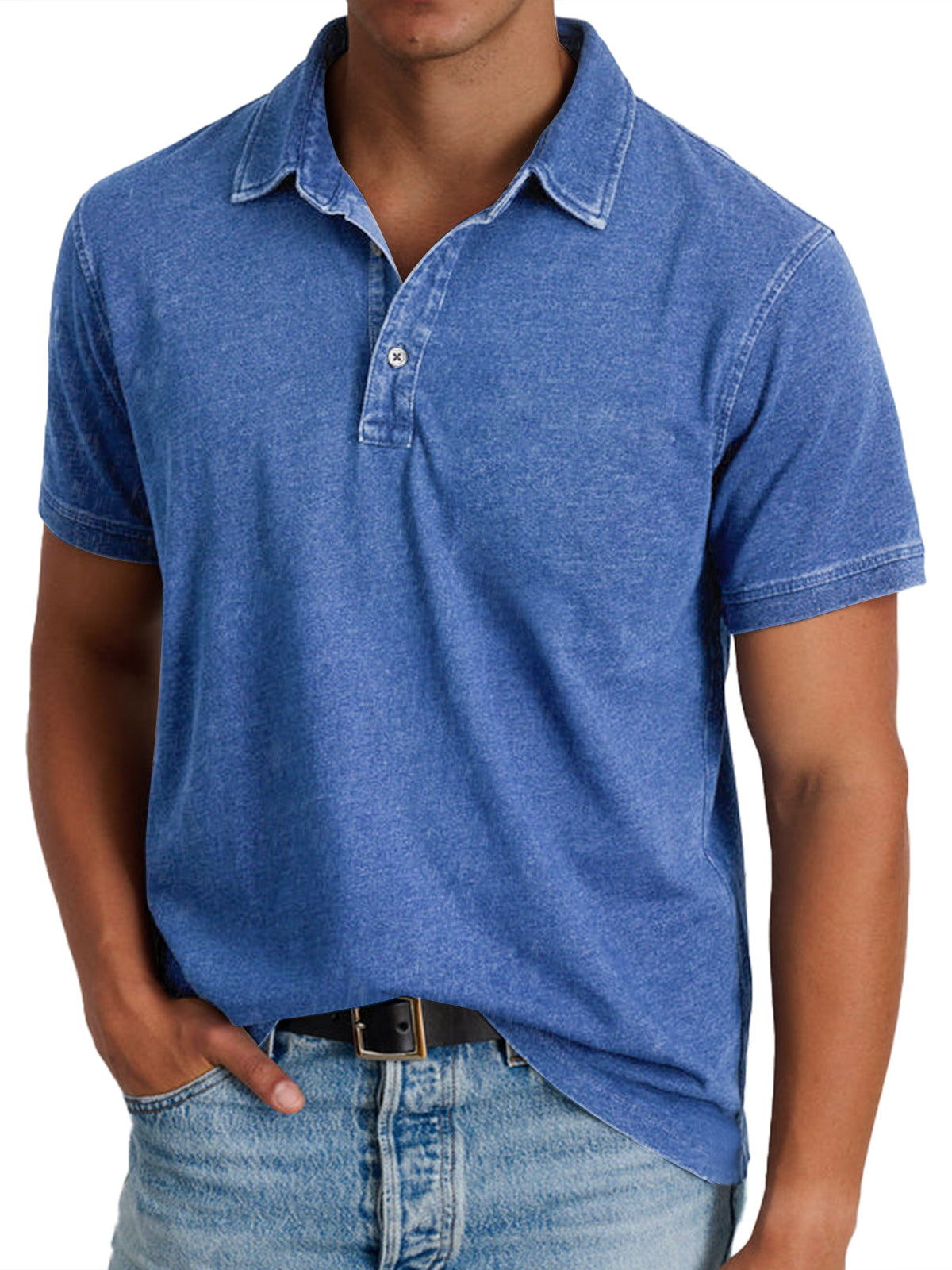 Breathable Pique Polo Shirt for Men