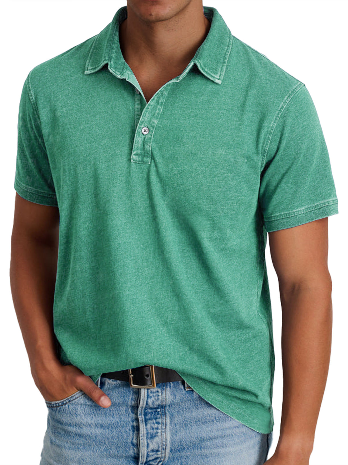 Breathable Pique Polo Shirt for Men