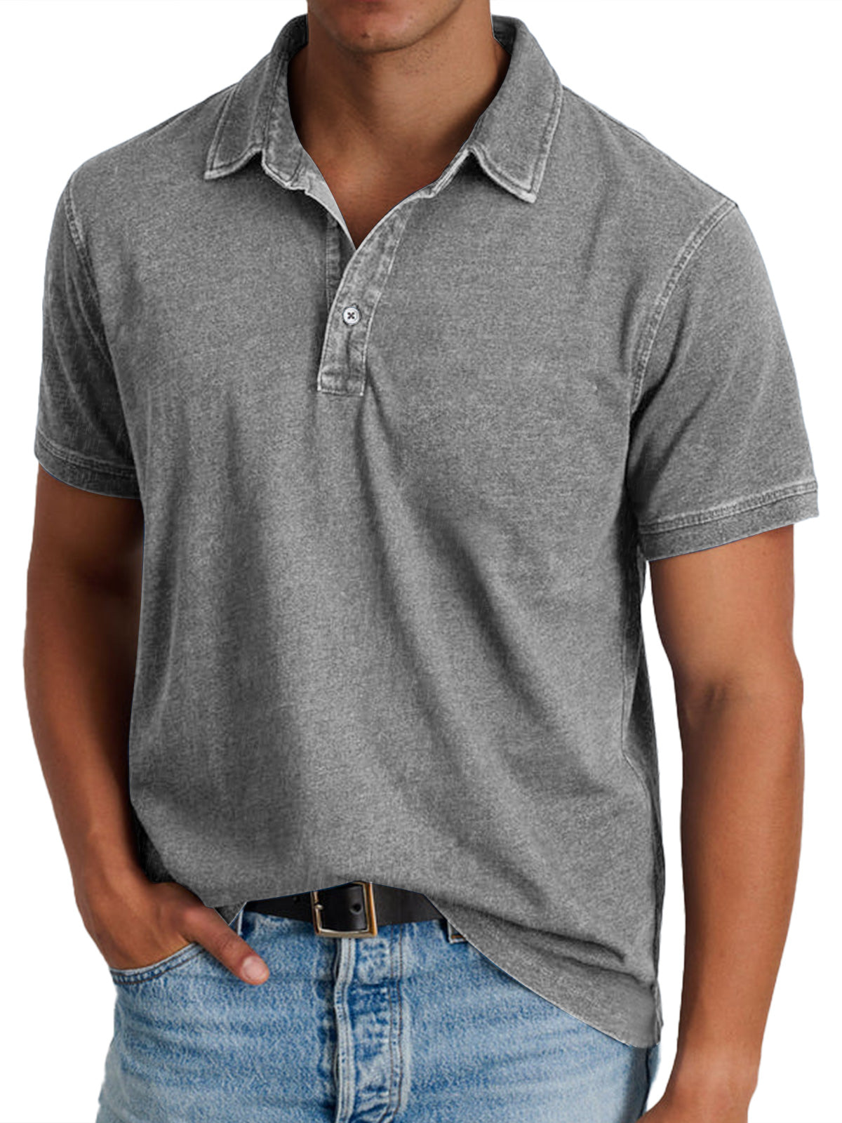Breathable Pique Polo Shirt for Men