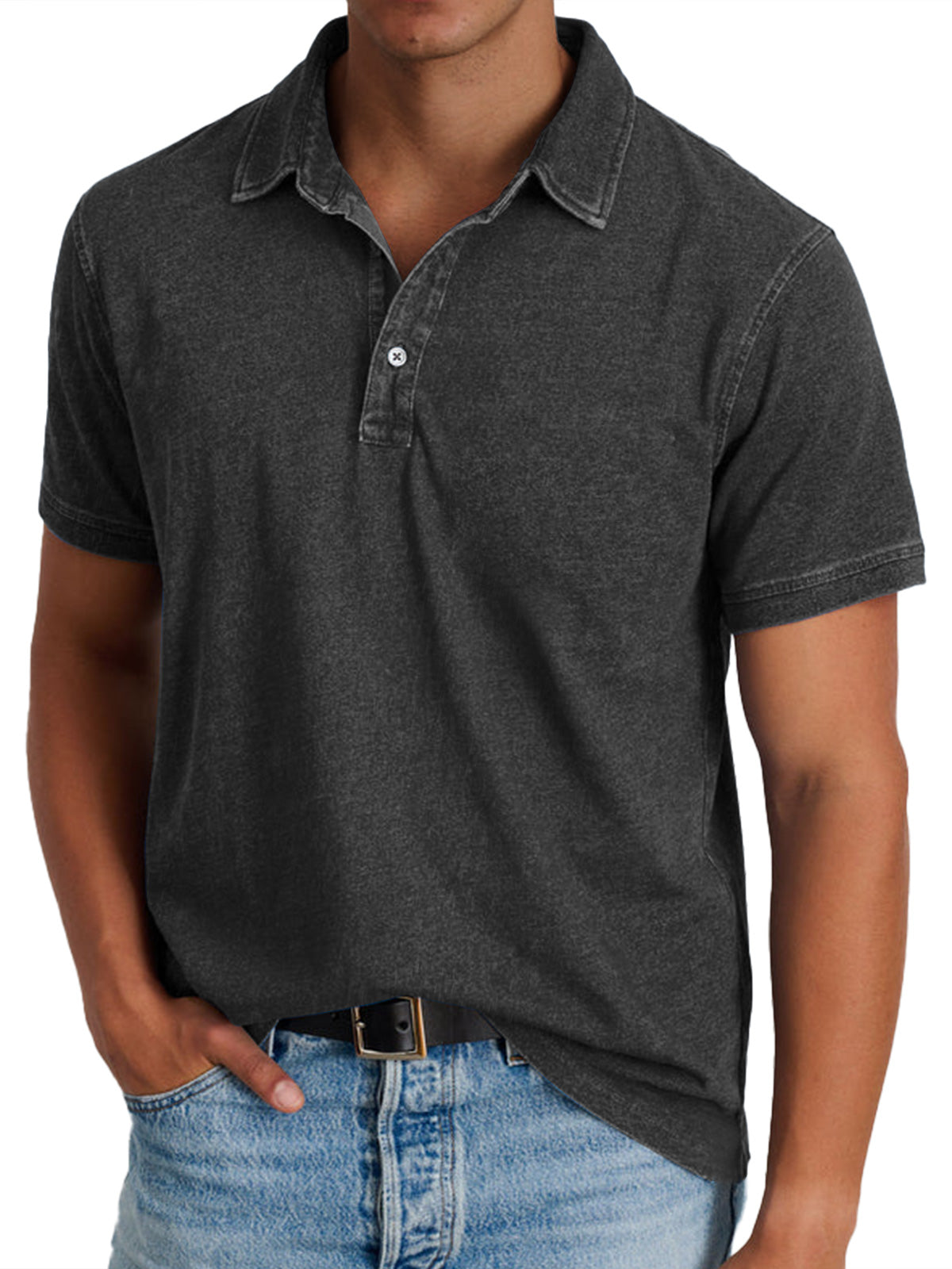 Breathable Pique Polo Shirt for Men
