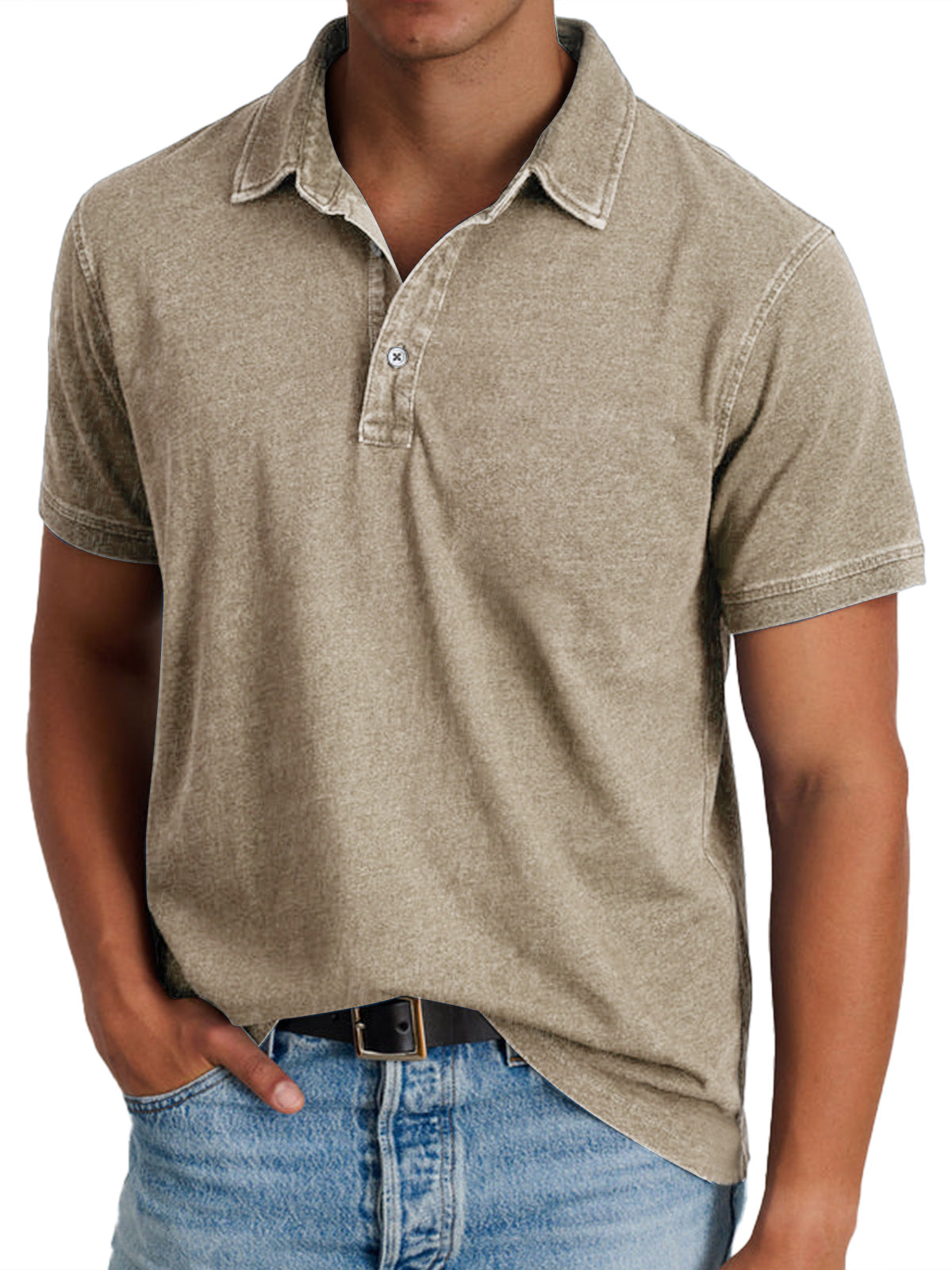 Breathable Pique Polo Shirt for Men