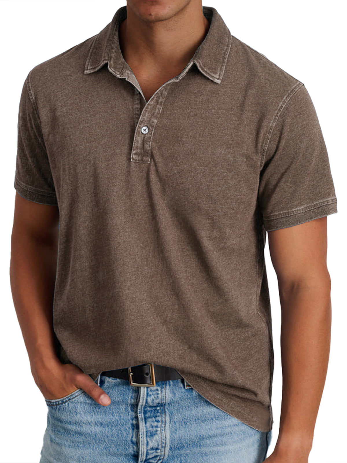 Breathable Pique Polo Shirt for Men