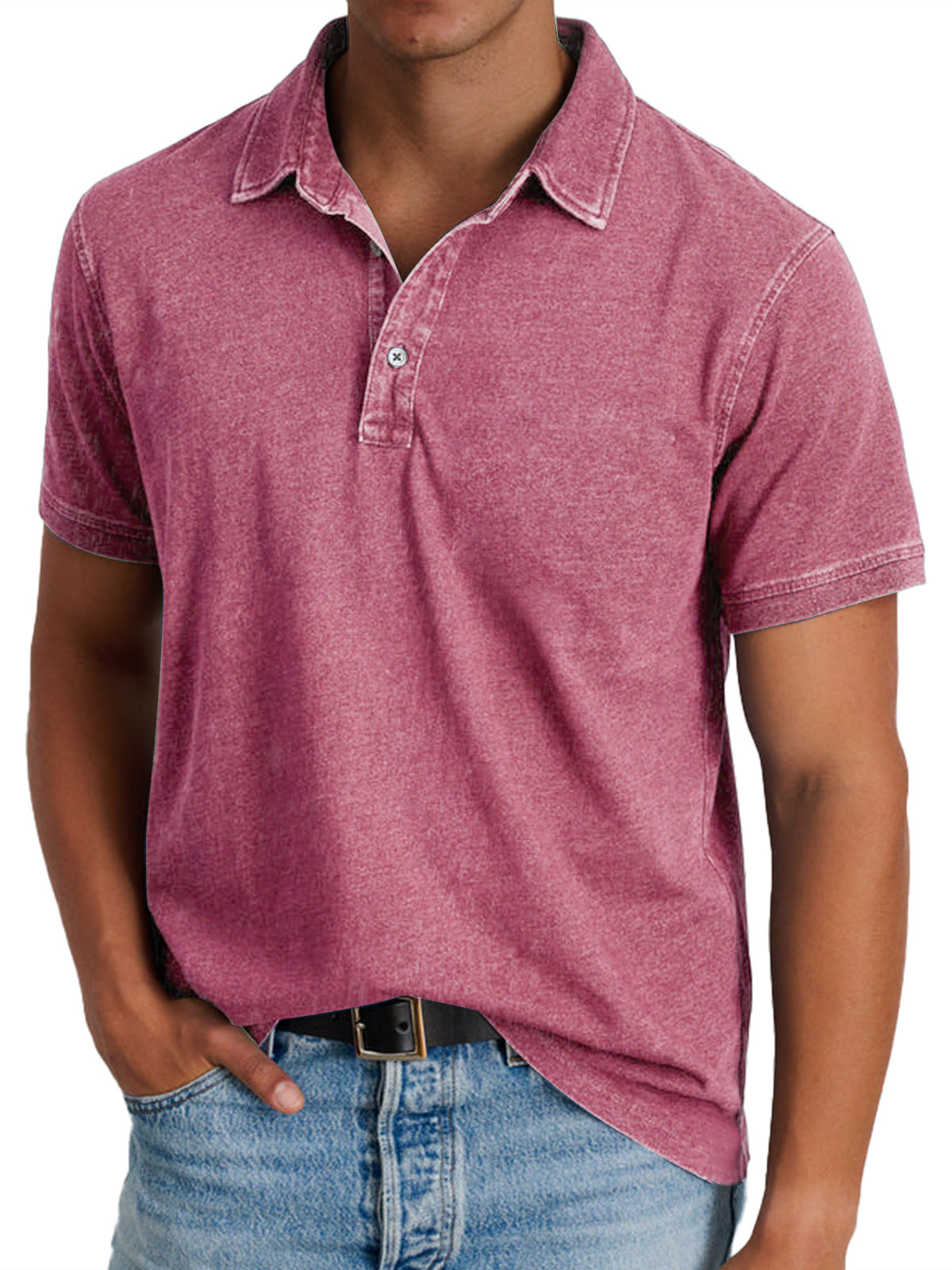 Breathable Pique Polo Shirt for Men
