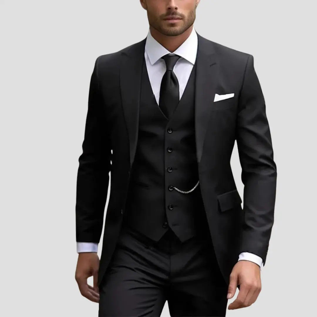 Men's 3 Piece Suit, Slim Fit Blazer Suit Vest and Dress Pants Wedding and Groomsmen