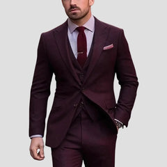 Men's 3 Piece Suit, Slim Fit Blazer Suit Vest and Dress Pants Wedding and Groomsmen