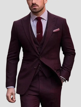 Men's 3 Piece Suit, Slim Fit Blazer Suit Vest and Dress Pants Wedding and Groomsmen