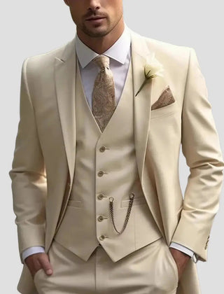 Men's 3 Piece Suit, Slim Fit Blazer Suit Vest and Dress Pants Wedding and Groomsmen
