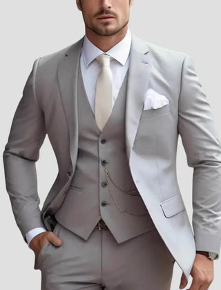Men's 3 Piece Suit, Slim Fit Blazer Suit Vest and Dress Pants Wedding and Groomsmen