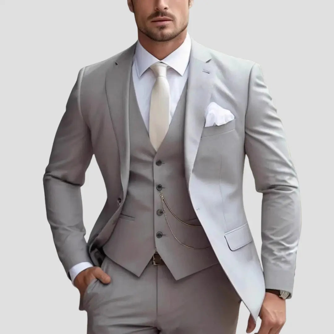 Men's 3 Piece Suit, Slim Fit Blazer Suit Vest and Dress Pants Wedding and Groomsmen