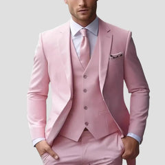 Men's 3 Piece Suit, Slim Fit Blazer Suit Vest and Dress Pants Wedding and Groomsmen