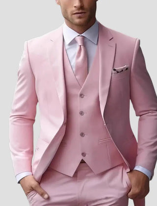 Men's 3 Piece Suit, Slim Fit Blazer Suit Vest and Dress Pants Wedding and Groomsmen