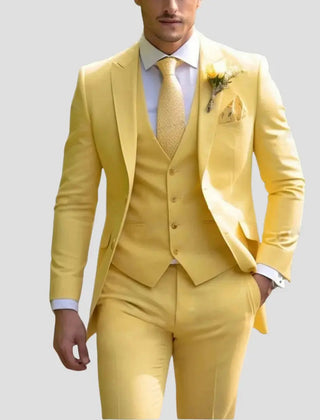 Men's 3 Piece Suit, Slim Fit Blazer Suit Vest and Dress Pants Wedding and Groomsmen