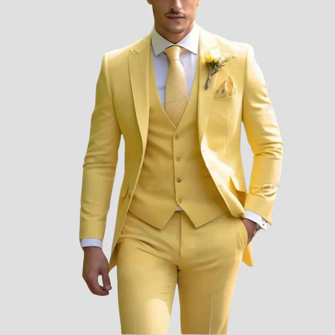 Men's 3 Piece Suit, Slim Fit Blazer Suit Vest and Dress Pants Wedding and Groomsmen