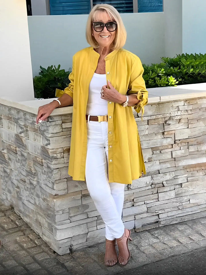Linda | Drape Blouse – Effortless Elegance for Real Women