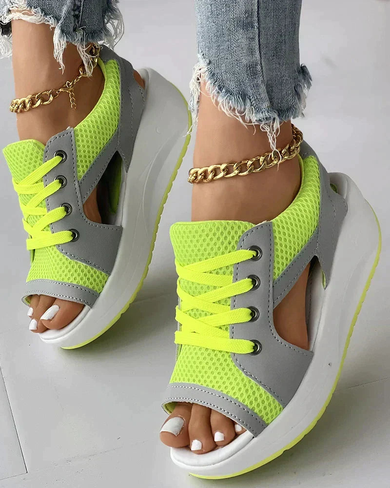 Orthopedic Lace-Up Cutout Sandals for Women