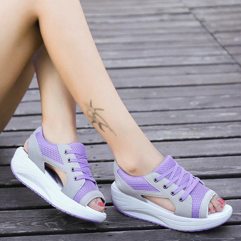 Orthopedic Lace-Up Cutout Sandals for Women