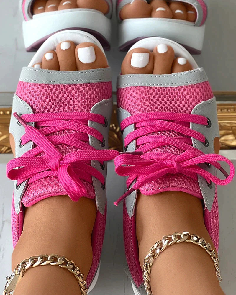 Orthopedic Lace-Up Cutout Sandals for Women