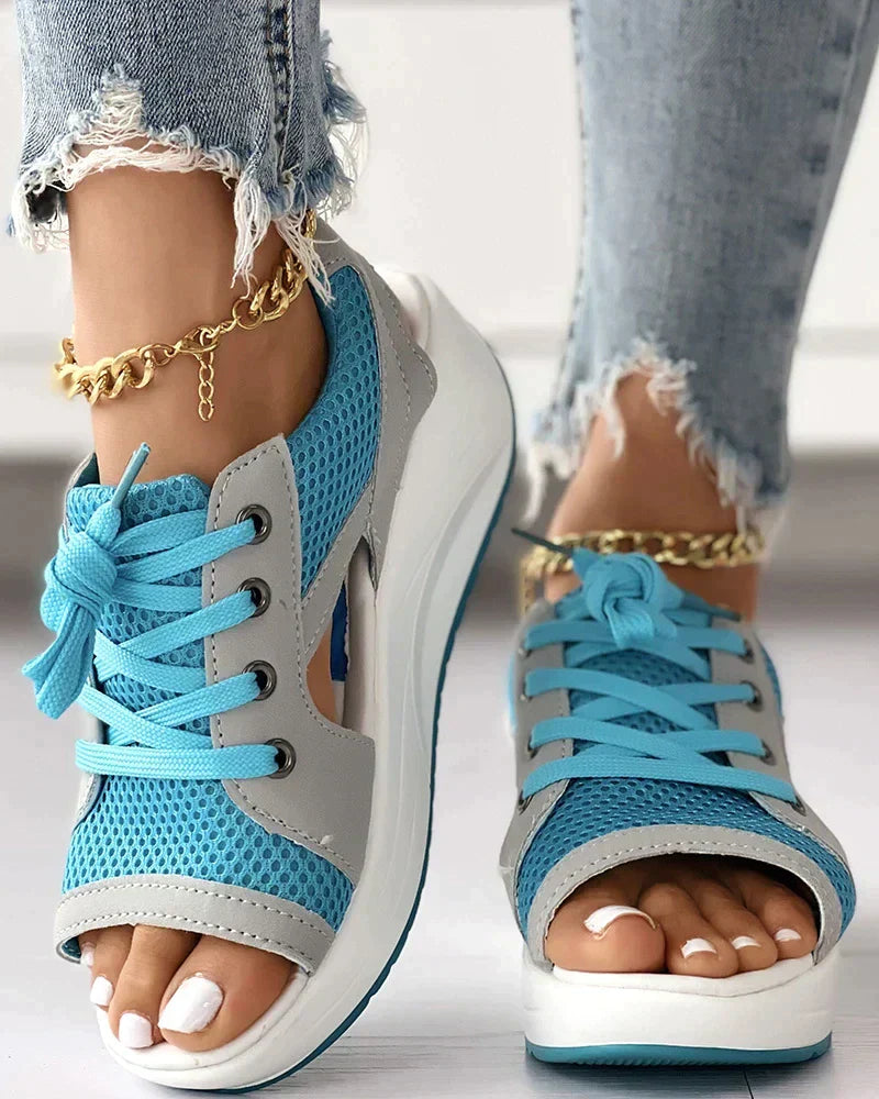 Orthopedic Lace-Up Cutout Sandals for Women