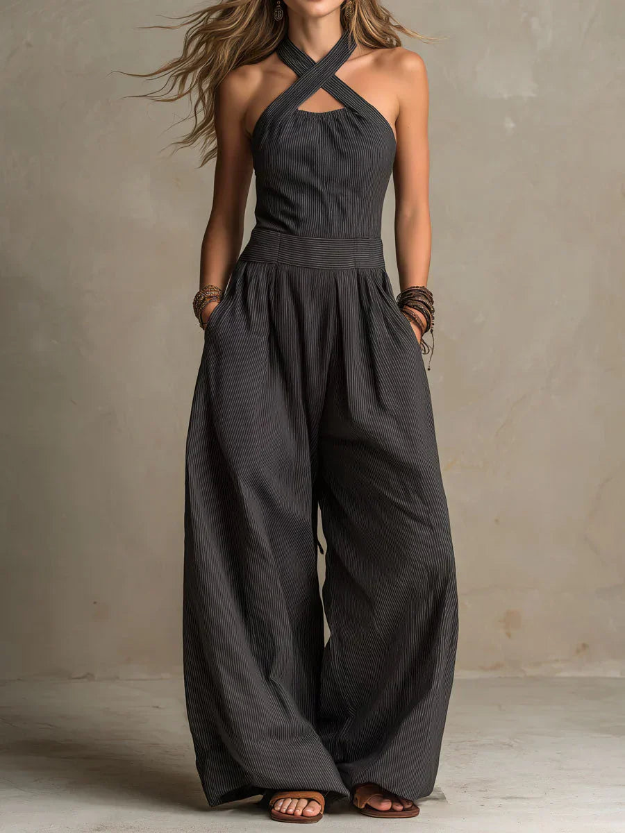 Wide-Leg Wrap Jumpsuit for Women