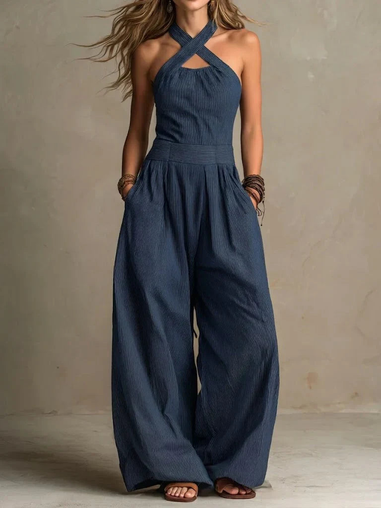 Wide-Leg Wrap Jumpsuit for Women