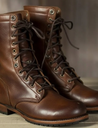 Andromeda | Women's Lace Up Mid Calf Combat Boots