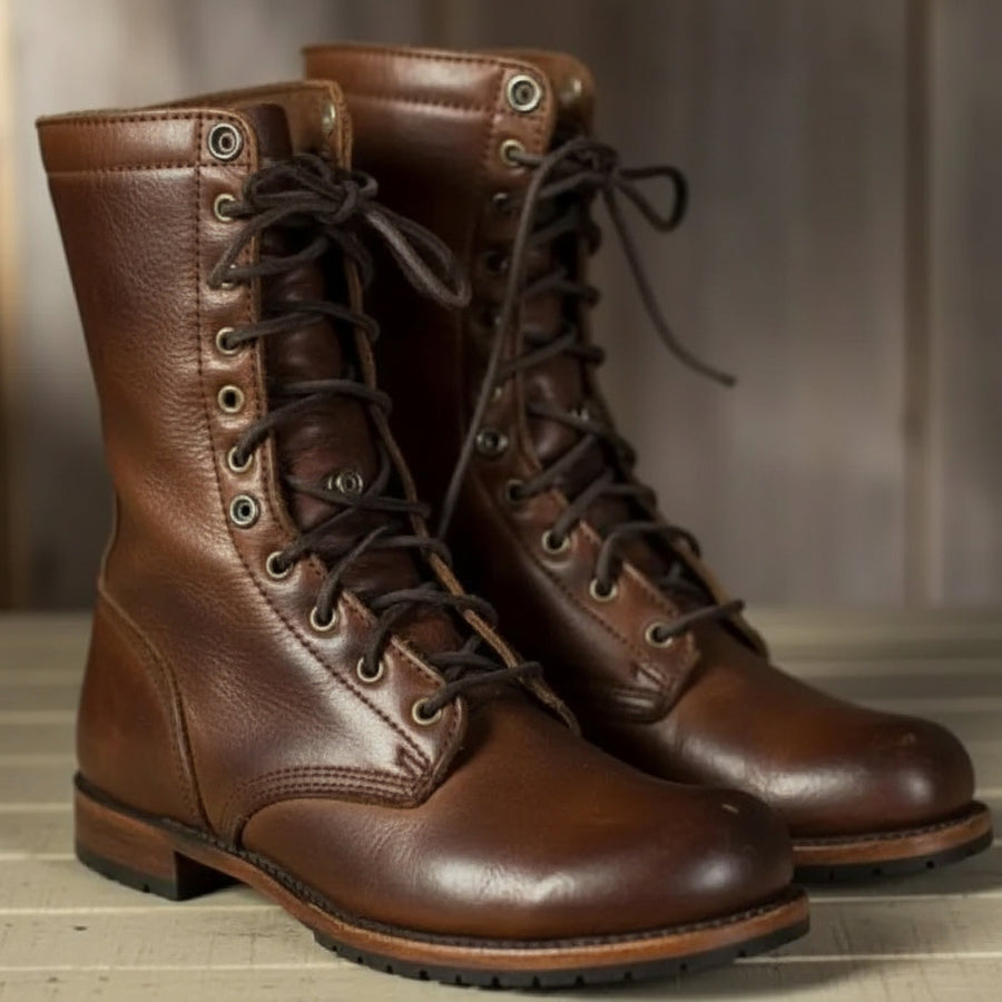 Andromeda | Women's Lace Up Mid Calf Combat Boots