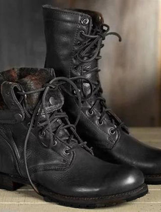 Andromeda | Women's Lace Up Mid Calf Combat Boots