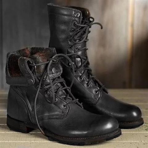 Andromeda | Women's Lace Up Mid Calf Combat Boots