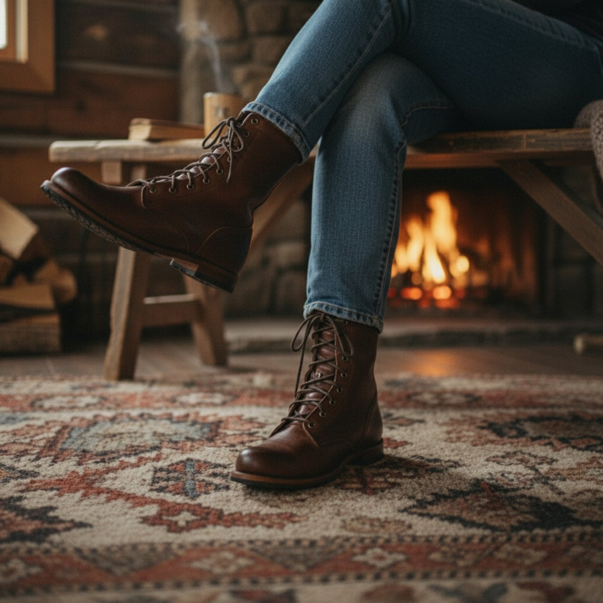 Andromeda | Women's Lace Up Mid Calf Combat Boots