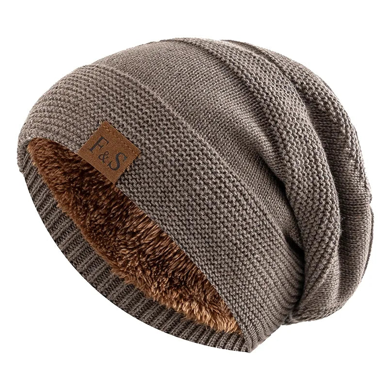 Annika | Women's Faux Fur Lined Slouchy Knit Beanie