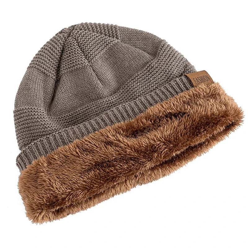 Annika | Women's Faux Fur Lined Slouchy Knit Beanie