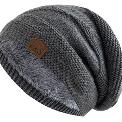 Annika | Women's Faux Fur Lined Slouchy Knit Beanie