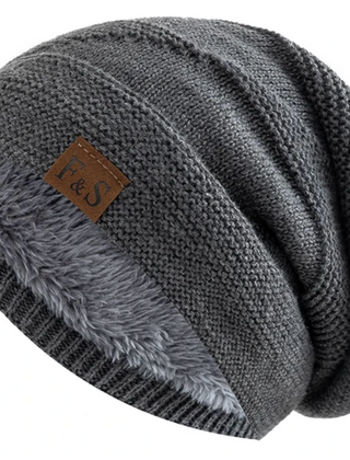 Annika | Women's Faux Fur Lined Slouchy Knit Beanie