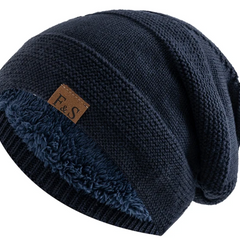 Annika | Women's Faux Fur Lined Slouchy Knit Beanie