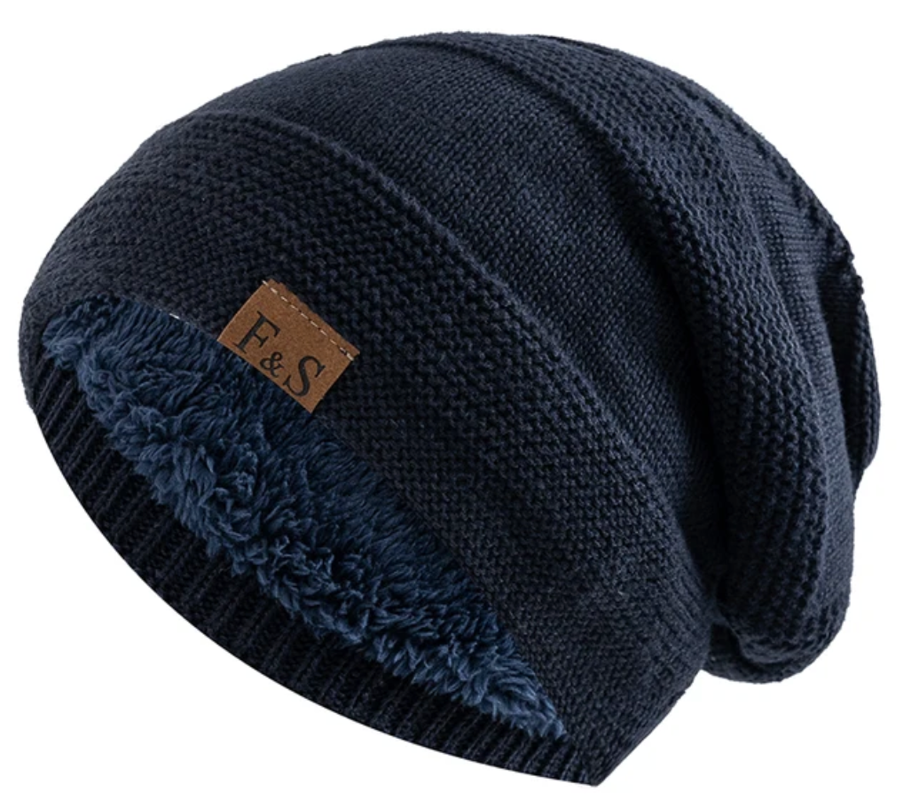 Annika | Women's Faux Fur Lined Slouchy Knit Beanie