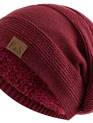 Annika | Women's Faux Fur Lined Slouchy Knit Beanie