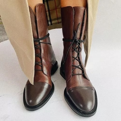 Ruby | Minimal Lace Up Boots Black