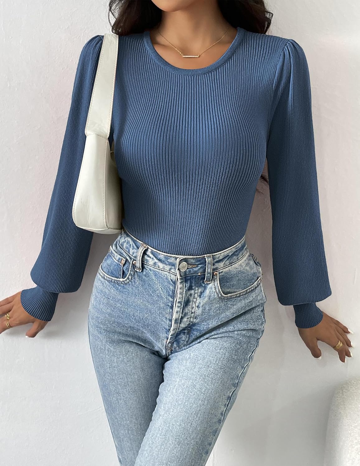 Ava | Ribbed Long Sleeve Gown - Lorena