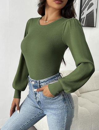 Ava | Ribbed Long Sleeve Gown - Lorena