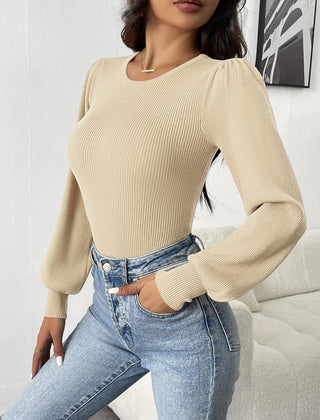 Ava | Ribbed Long Sleeve Gown - Lorena
