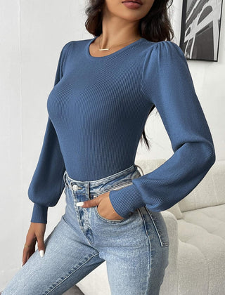 Ava | Ribbed Long Sleeve Gown - Lorena