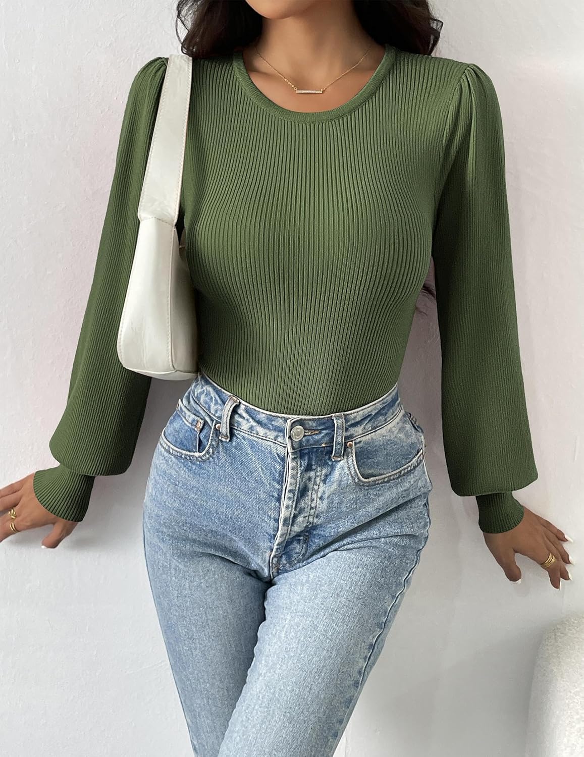 Ava | Ribbed Long Sleeve Gown - Lorena