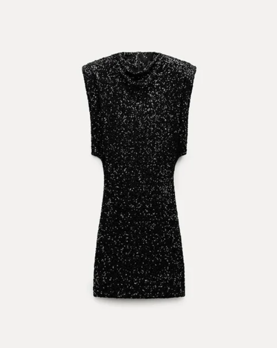 Nova | Sparkly Black Sequin Dress