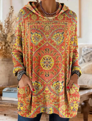 Saoirse Hooded Tunic Bohemian Print