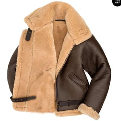 Bastian | Men's Faux Shearling Aviator Jacket Brown