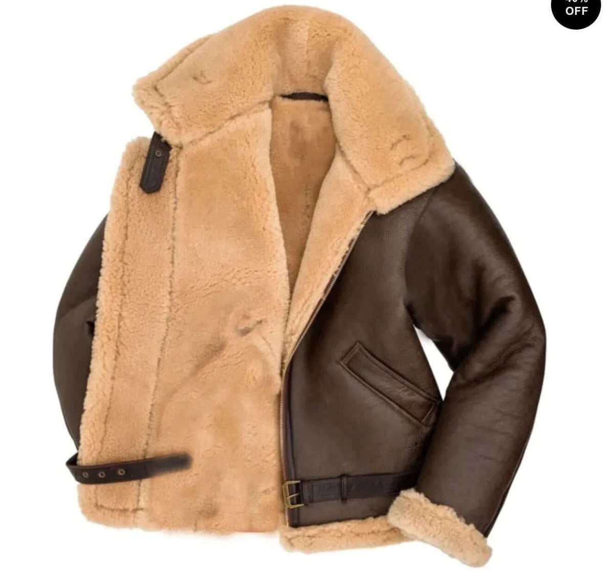 Bastian | Men's Faux Shearling Aviator Jacket Brown