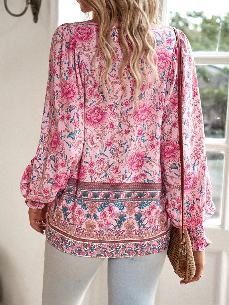 Savina | Comfort Floral Blouse - Relaxed, Flattering Fit, Breathable Fabric